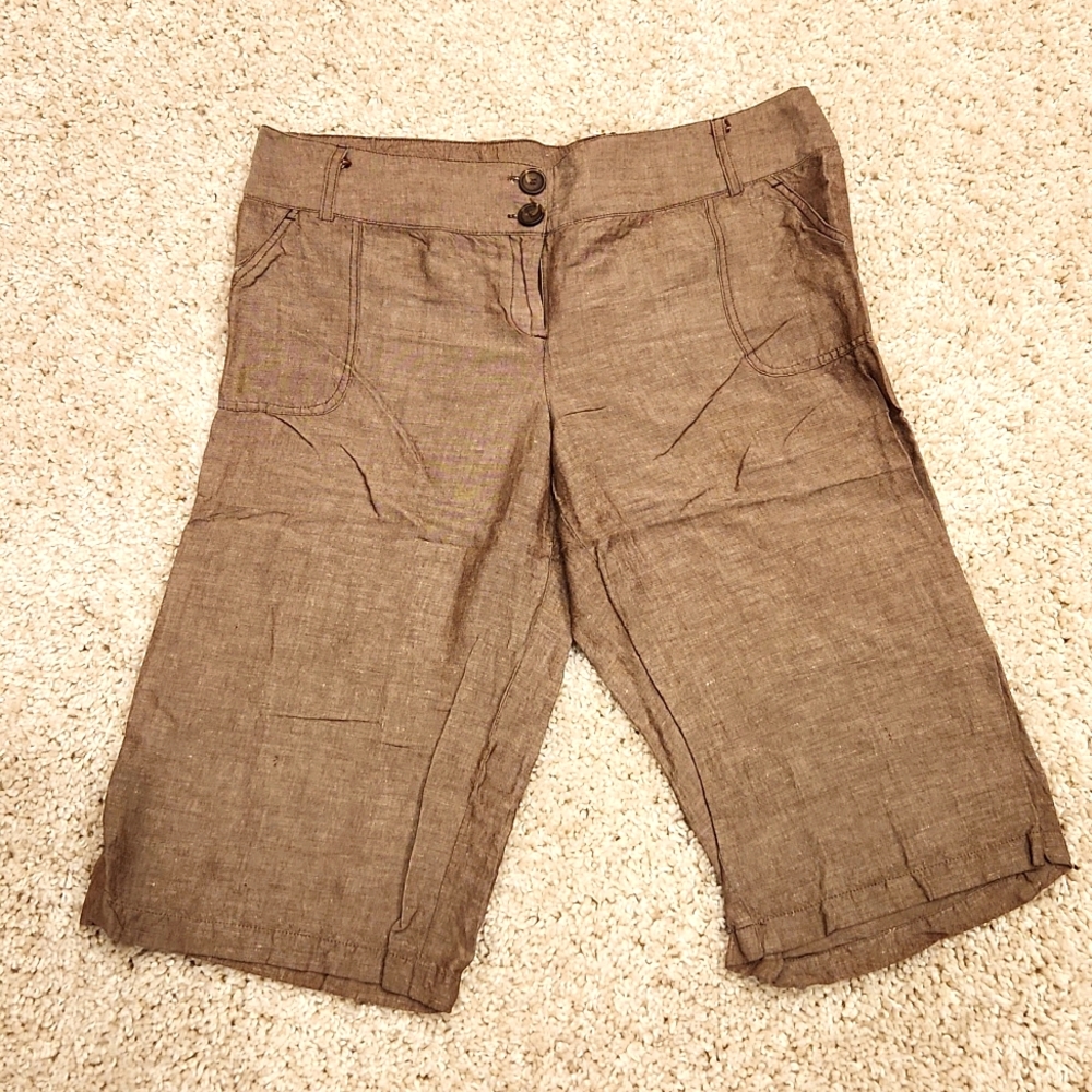 Mimi Maternity Linen Capri Pants size L